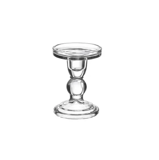 Sweet Home Portacandela decorato- vetro trasparente H11 D8.5cm