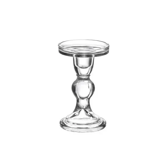 Sweet Home Portacandela decorato- vetro trasparente H14 D8.5cm Fornitura