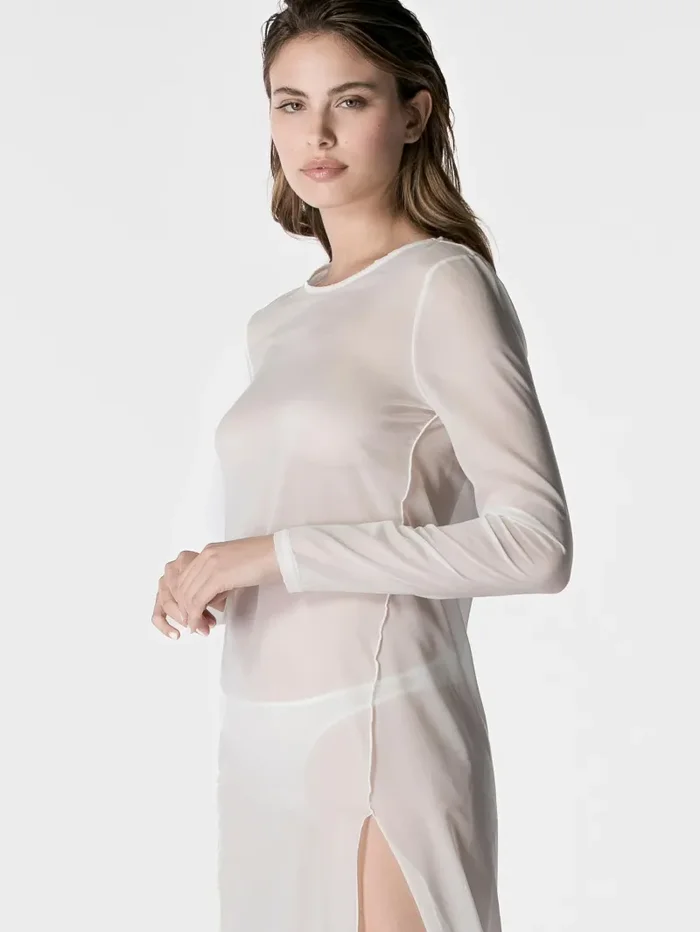 T-shirt lunga in chiffon - immagine 3