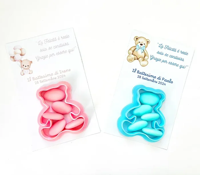 Taglia biscotti orsetto, cutter, bomboniera battesimo segnaposto nascita compleanno personalizzabile