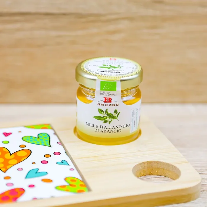 Tagliere con Cuoricini e Miele Cuore Matto - immagine 3