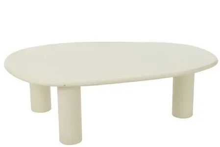 TAVOLINO BASSO OVALE IN LEGNO BIANCO (108x59x33cm)