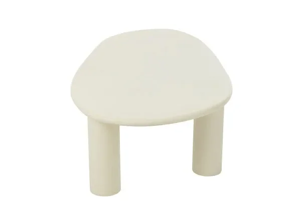 TAVOLINO BASSO OVALE IN LEGNO BIANCO (108x59x33cm) - immagine 3