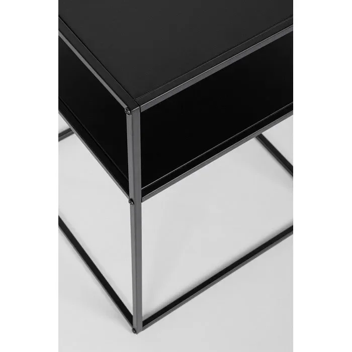 Tavolino quadrato in metallo con ripiano – Alrik - immagine 3