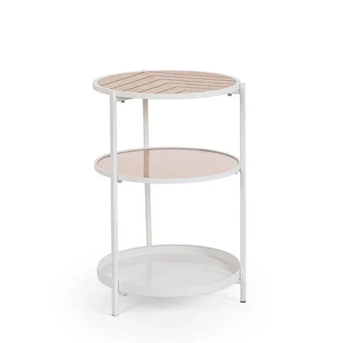 Tavolino tondo in metallo con ripiani 40 cm – Haldor - immagine 2