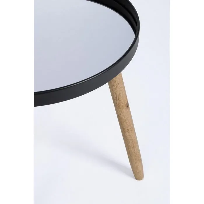 Tavolino tondo scandinavo con gambe in legno – Edvard Fornitura - immagine 2