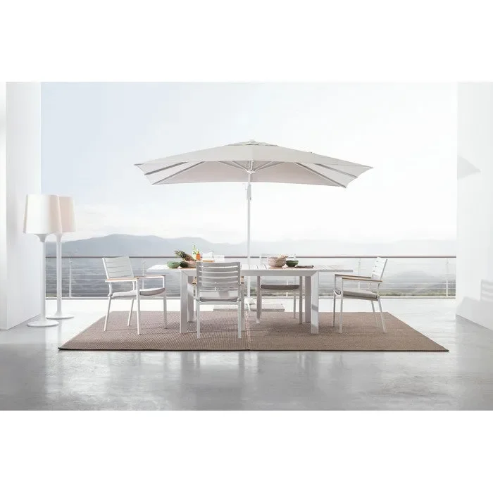 Tavolo allungabile da giardino in alluminio con doghe effetto legno – Belmar - immagine 2