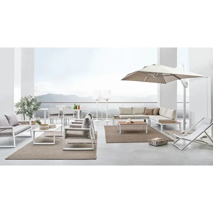 Tavolo allungabile da giardino in alluminio con doghe effetto legno – Belmar - immagine 3