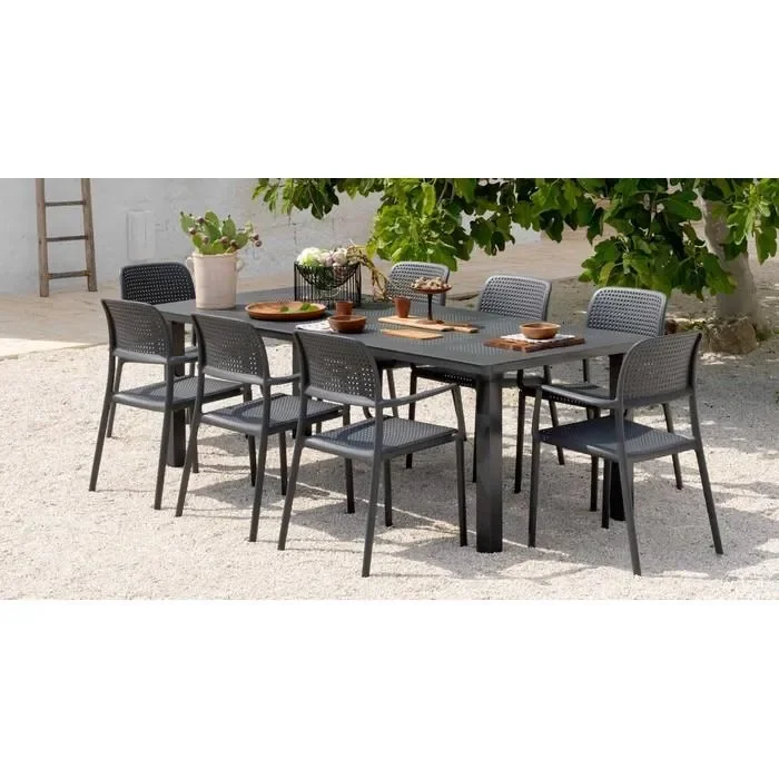 Tavolo da giardino in polipropilene antracite – Levante Fornitura - immagine 2