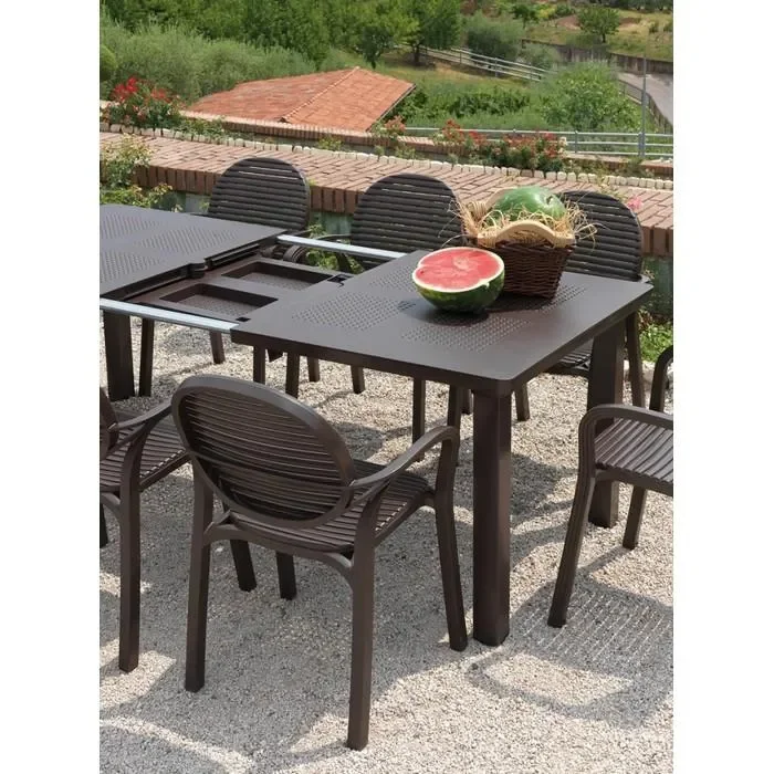 Tavolo da giardino in polipropilene antracite – Levante Fornitura - immagine 3