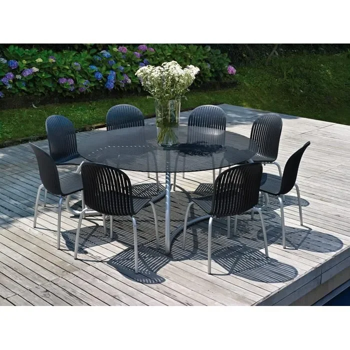 Tavolo in alluminio con piano in vetro – Loto Dinner - immagine 2