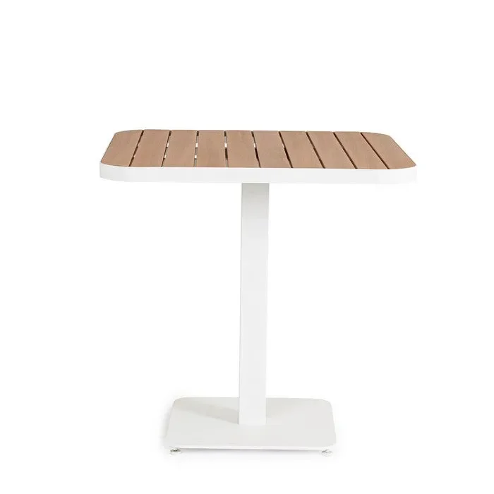 Tavolo quadrato da giardino con doghe effetto legno 75×75 cm – Belmar - immagine 2