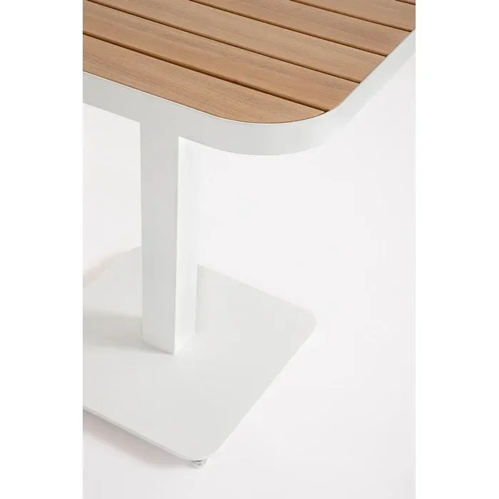 Tavolo quadrato da giardino con doghe effetto legno 75×75 cm – Belmar - immagine 3