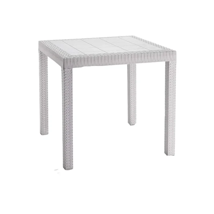 Tavolo quadrato da giardino in polipropilene effetto rattan 80×80 cm – Dallas