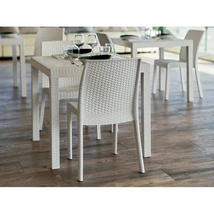 Tavolo quadrato da giardino in polipropilene effetto rattan 80×80 cm – Dallas - immagine 3