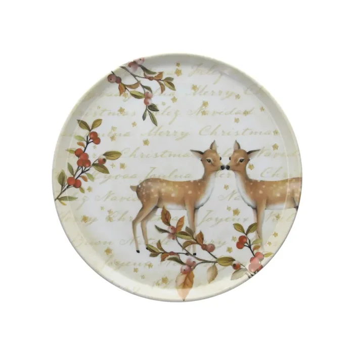 Tognana Piatto Panettone Cinzia Bamby Natale 31 Cm Porcellana Multicolor
