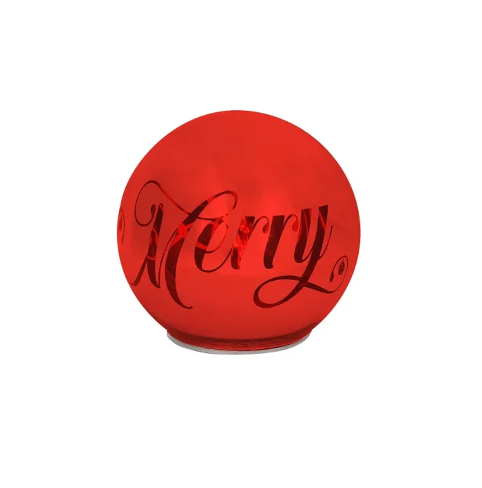 Tognana Sfera Natale con Led D 15 Cm Christmas Mirror Red Vetro Rosso