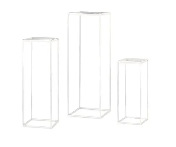 Tono Su Tono Set 3 Alzate Quadrate Bianche