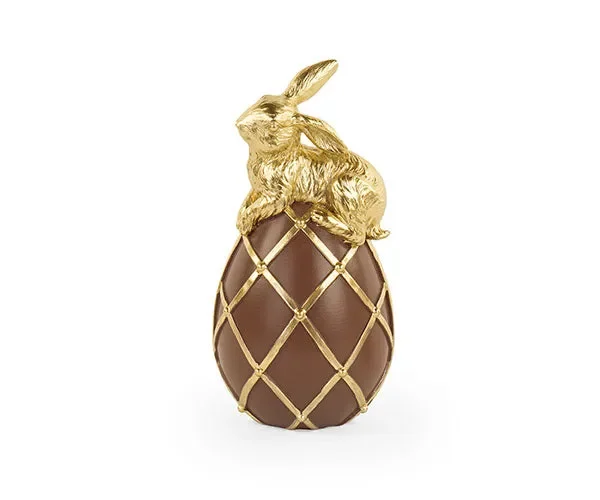Tono Su Tono Uovo con Coniglietto H 195 Mm Ciocco Oro
