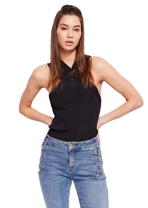 Top donna Denny Rose art 311DD50004 P-E 23 colore nero misura a scelta