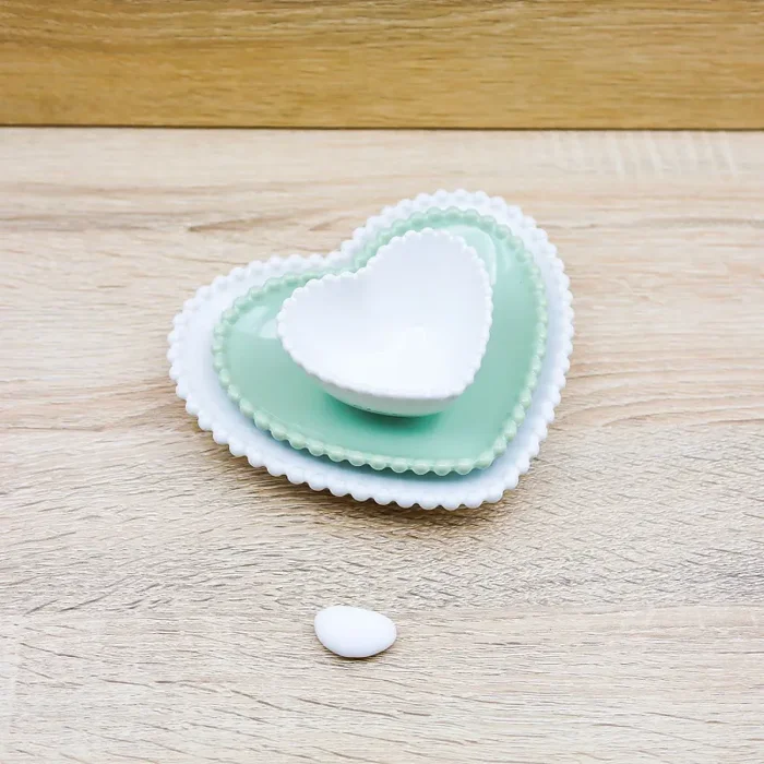 Tris Piatti Bianchi e Verdi Claraluna Online ora