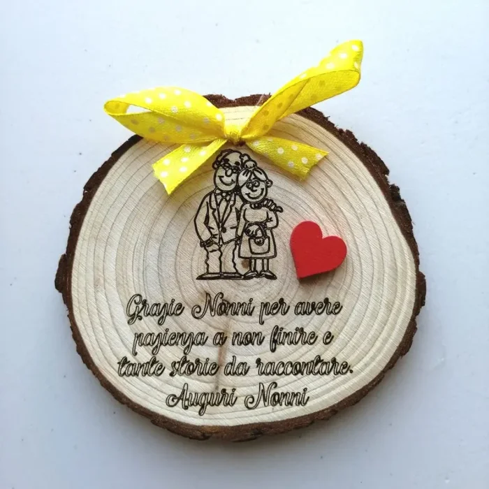 Tronchetto LEGNO per festa della NONNI personalizzabile Natale