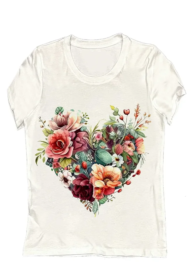 TSHIRT CUORE FIORITO