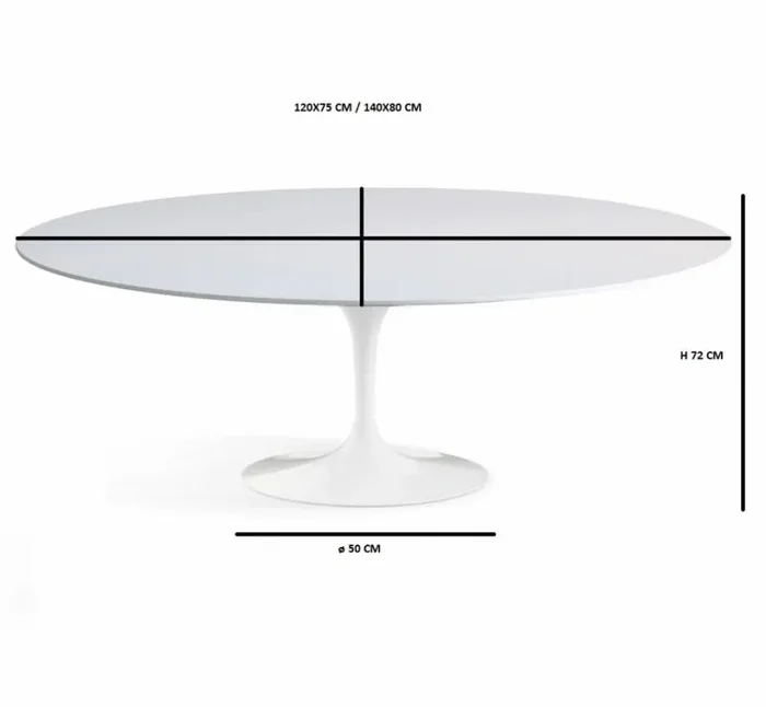 Tulip Tavolo Ovale bianco - immagine 3