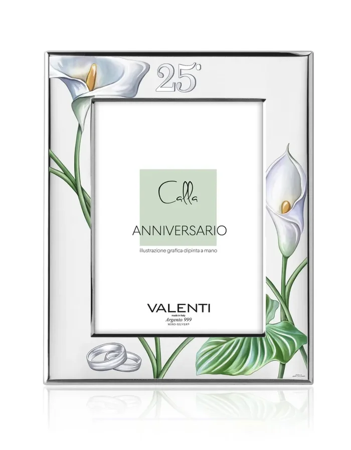 Valenti Cornice Portafoto 18 x 24 Cm Calle 25° Anniversario Argento
