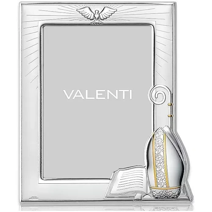 Valenti Cornice Portafoto in Argento a Tema Cresima 13×18 cm Vendita calda