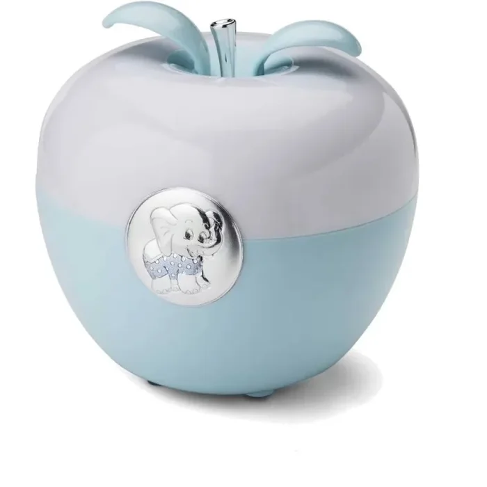 Valenti Lampada Mela con Elefantino H 11 Cm 11,5 x 11,5 Cm Azzurra