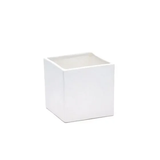 Varotto Cubo contenitore – ceramica bianca 13.5×13.5×13.5 cm – conf 4 pz