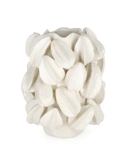 VASO CARAMBOLA ALTO IN CERAMICA BIANCA (24,5x24x31h) Sconti