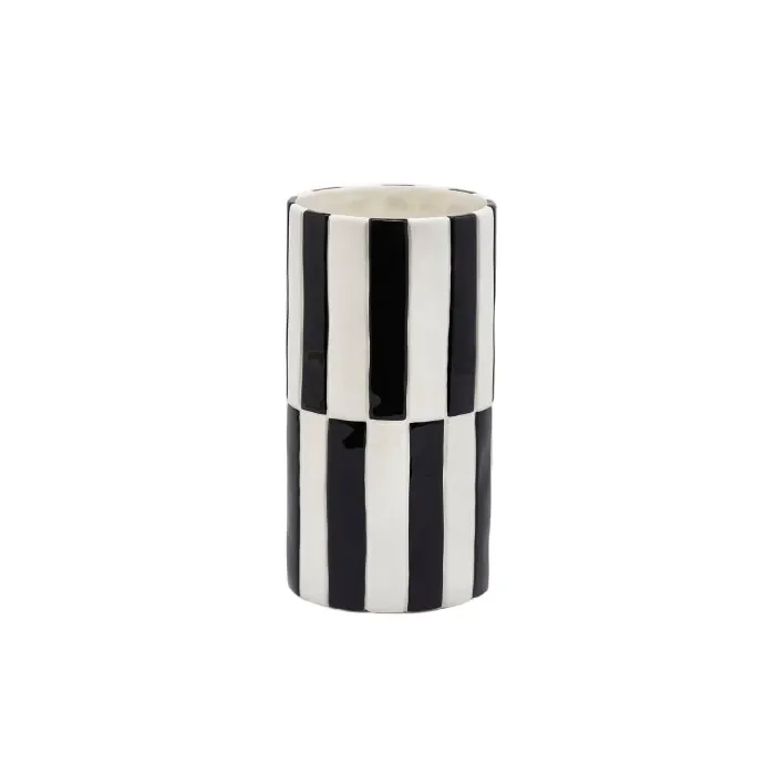 Vaso cilindrico con righe Black&White