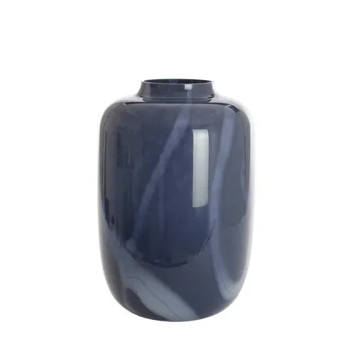 VASO DECORATIVO IN VETRO BLU/CREMA (Ã˜34×50 cm)