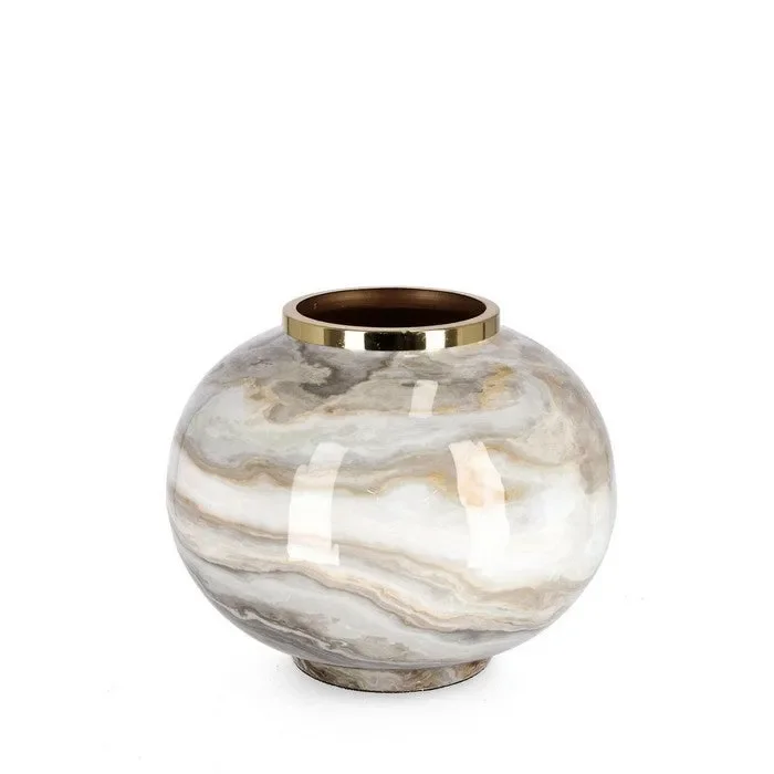 Vaso in metallo effetto marmo – Marsha - immagine 3