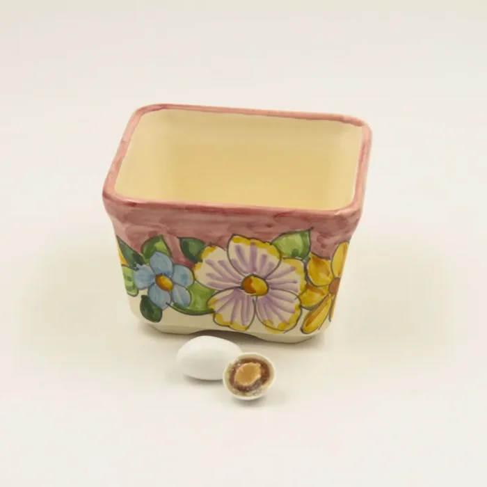 Vaso Quadrato Rosa Stile Vietrese Il Borgo di Vietri Saldi