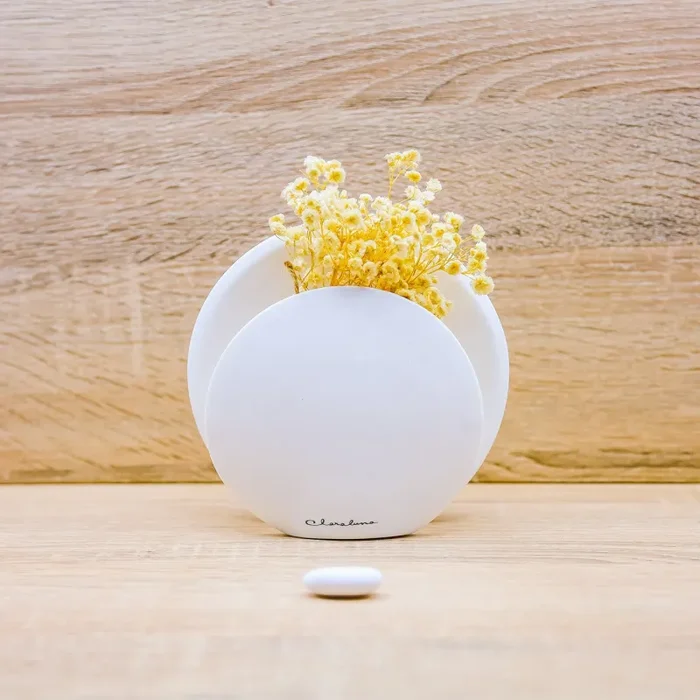 Vaso Tondo Medio con Fiori Claraluna