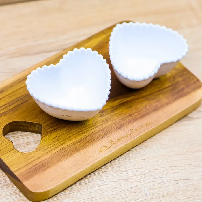 Vassoio con 2 Ciotole Cuore Claraluna In saldo - immagine 2