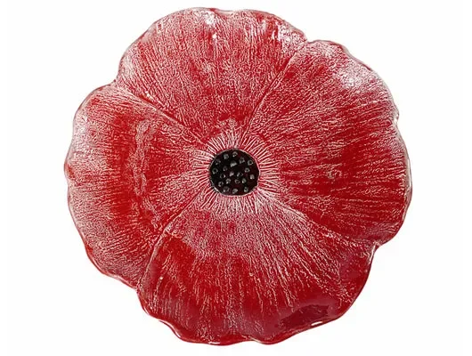 VASSOIO PAPAVERO IN CERAMICA PRATO ROSSO (diam.34cm)