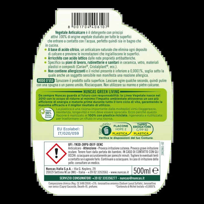 Vegetale Detergente Anticalcare – 500ml - immagine 3