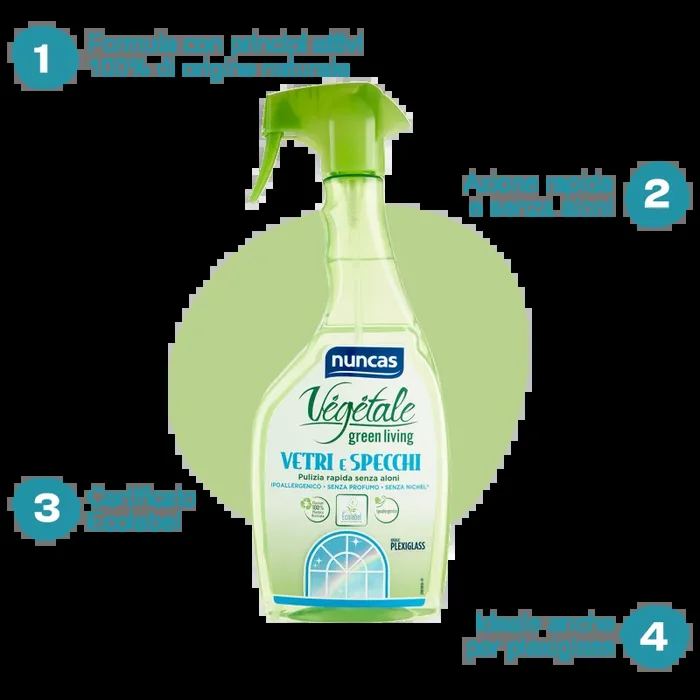 Vegetale Detergente Specifico Vetri e Specchi – 750ml - immagine 2