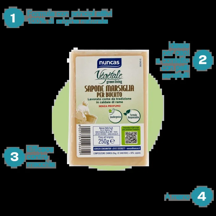 Vegetale Sapone di Marsiglia Tradizionale per bucato – 250g - immagine 2