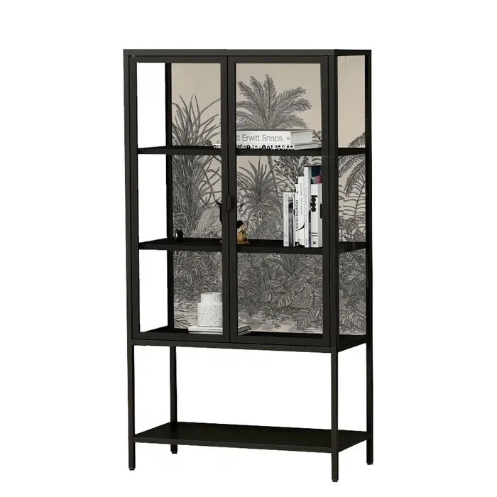 Vetrina in metallo con 2 ante e ripiani in stile industriale – Jungle