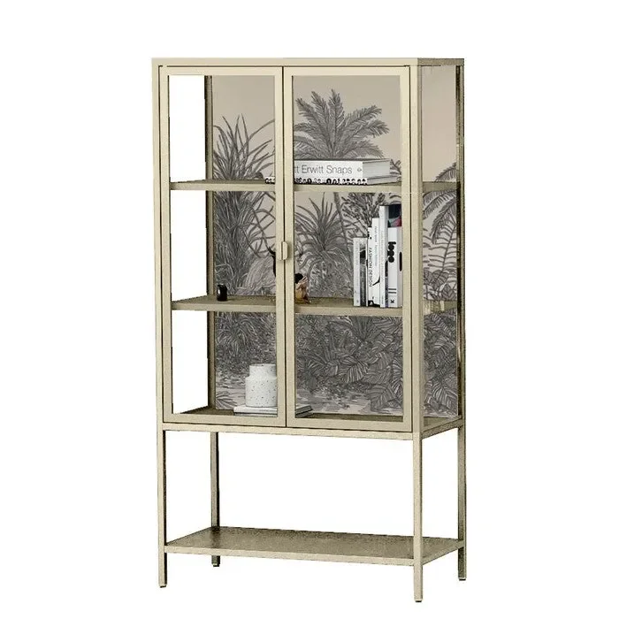 Vetrina in metallo con 2 ante e ripiani in stile industriale – Jungle - immagine 3