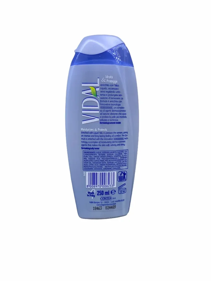 Vidal doccia schiuma talco liquido sensitive 250 ml - immagine 2