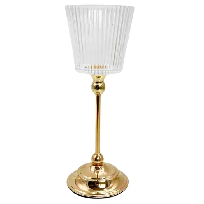 Vimin Box Alzata con Portavaso Vetro D 13 Cm H 34,5 Cm Oro Moda