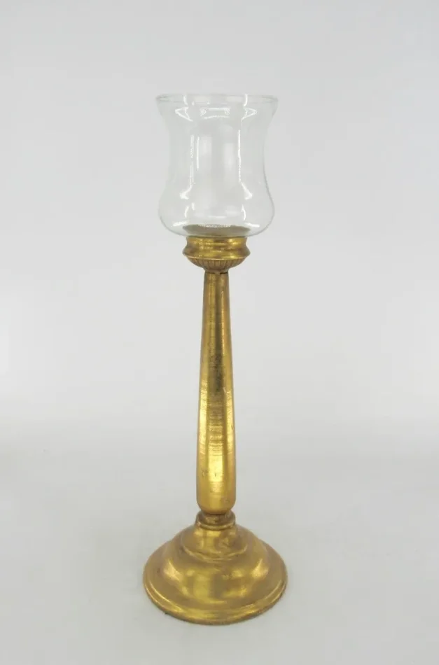 Vimin Box Candelabro con Vetro D 19,5 Cm H 62 Cm Oro