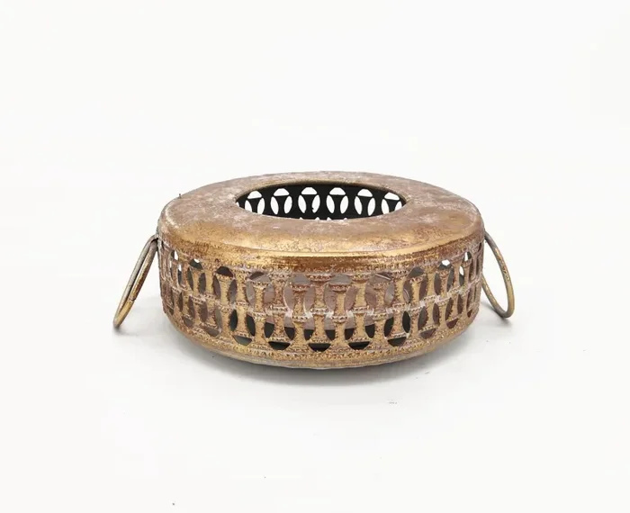 Vimin Box Lanterna Circolare Bassa Traforata H 12 Cm D 14,20 Cm