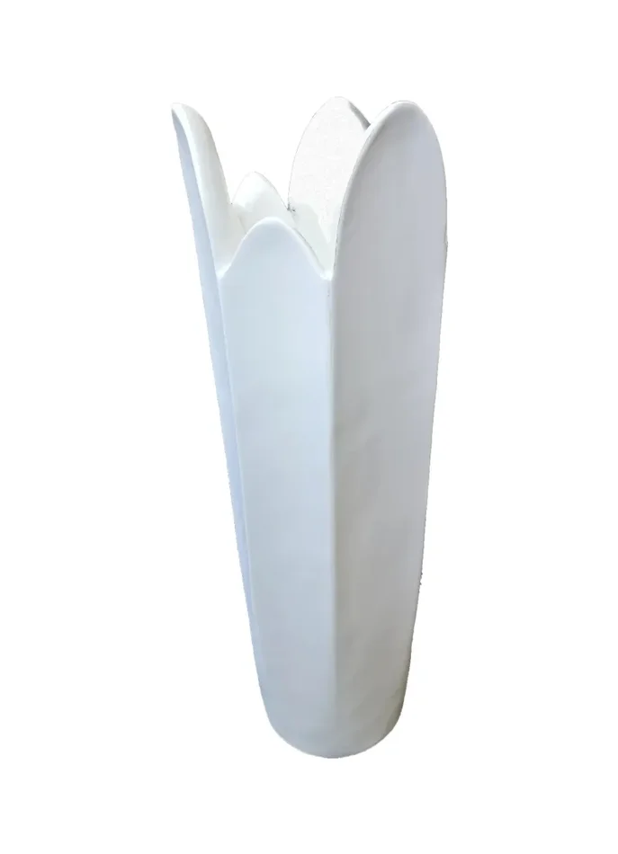 Vimin Box Portafiori Alto a Fiore D 30 Cm H 81,5 Cm Bianco Satinato